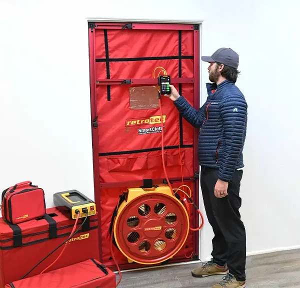 7100 Blower Door Being Ran