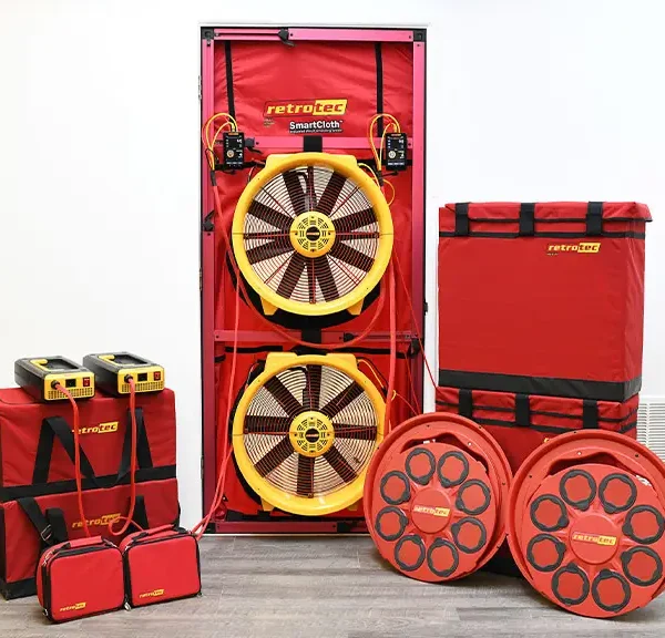 7210 Blower Door System Setup Open Fans