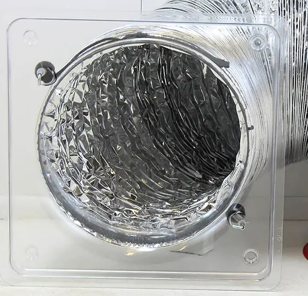 Clear Flange attached to flex duct