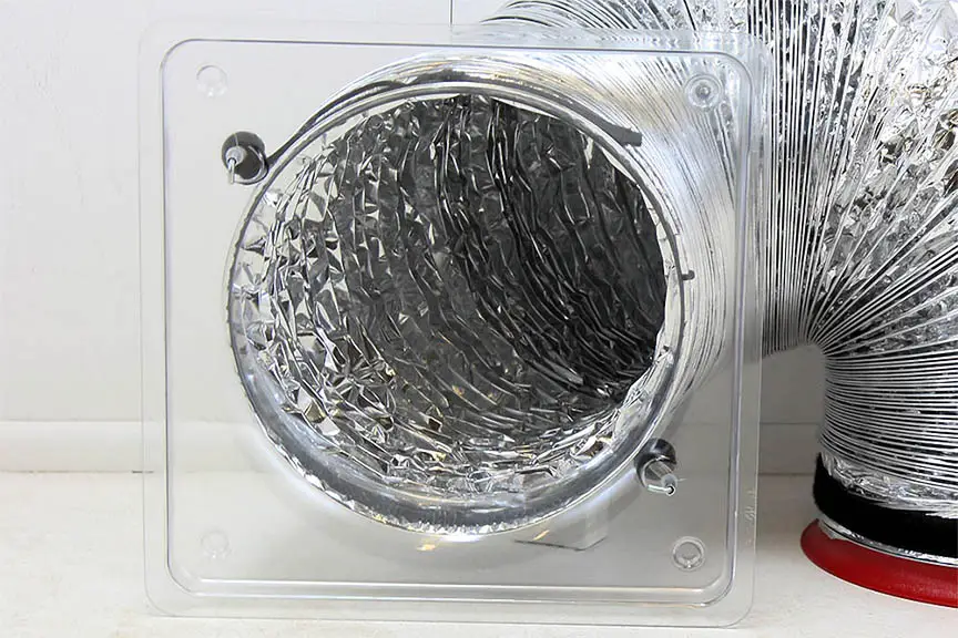 Clear Flange attached to flex duct