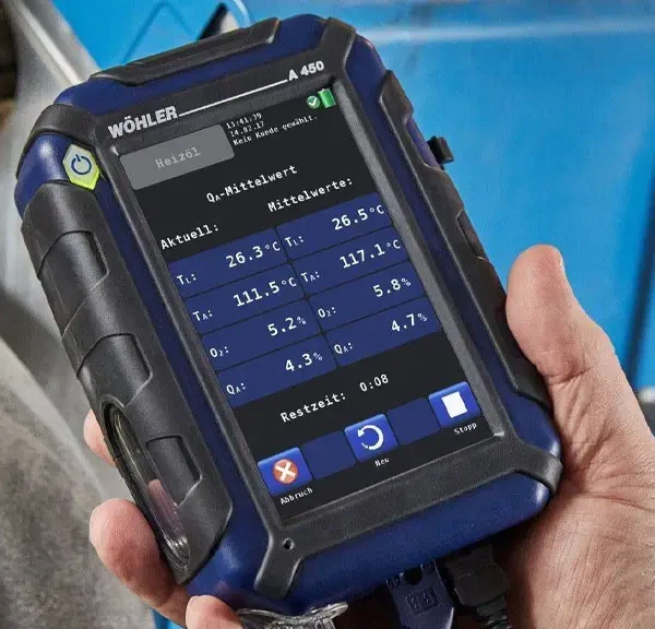 Reading the Wohler A450 Combustion Analyzer