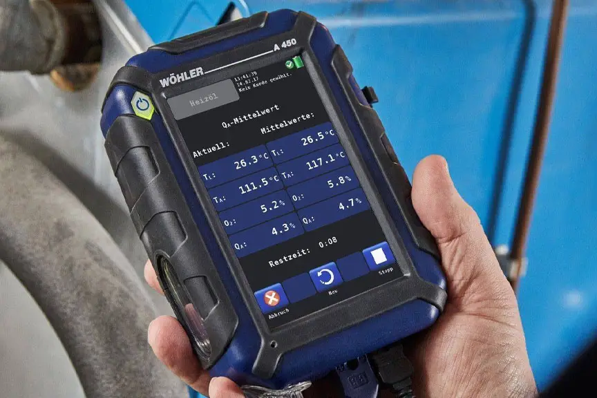 Reading the Wohler A450 Combustion Analyzer