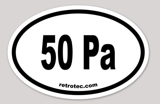 50 Pa Retrotec Sticker